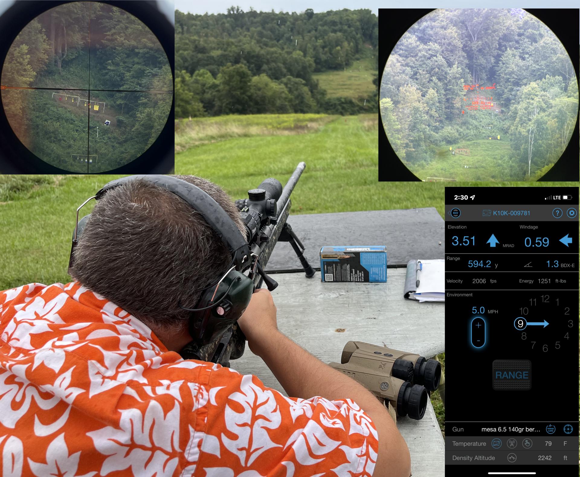 Sig BDX 2.0 SmartScope system in use with the Sig Kilo 10k laser rangefinding binoculars and Sierra6BDX riflescope