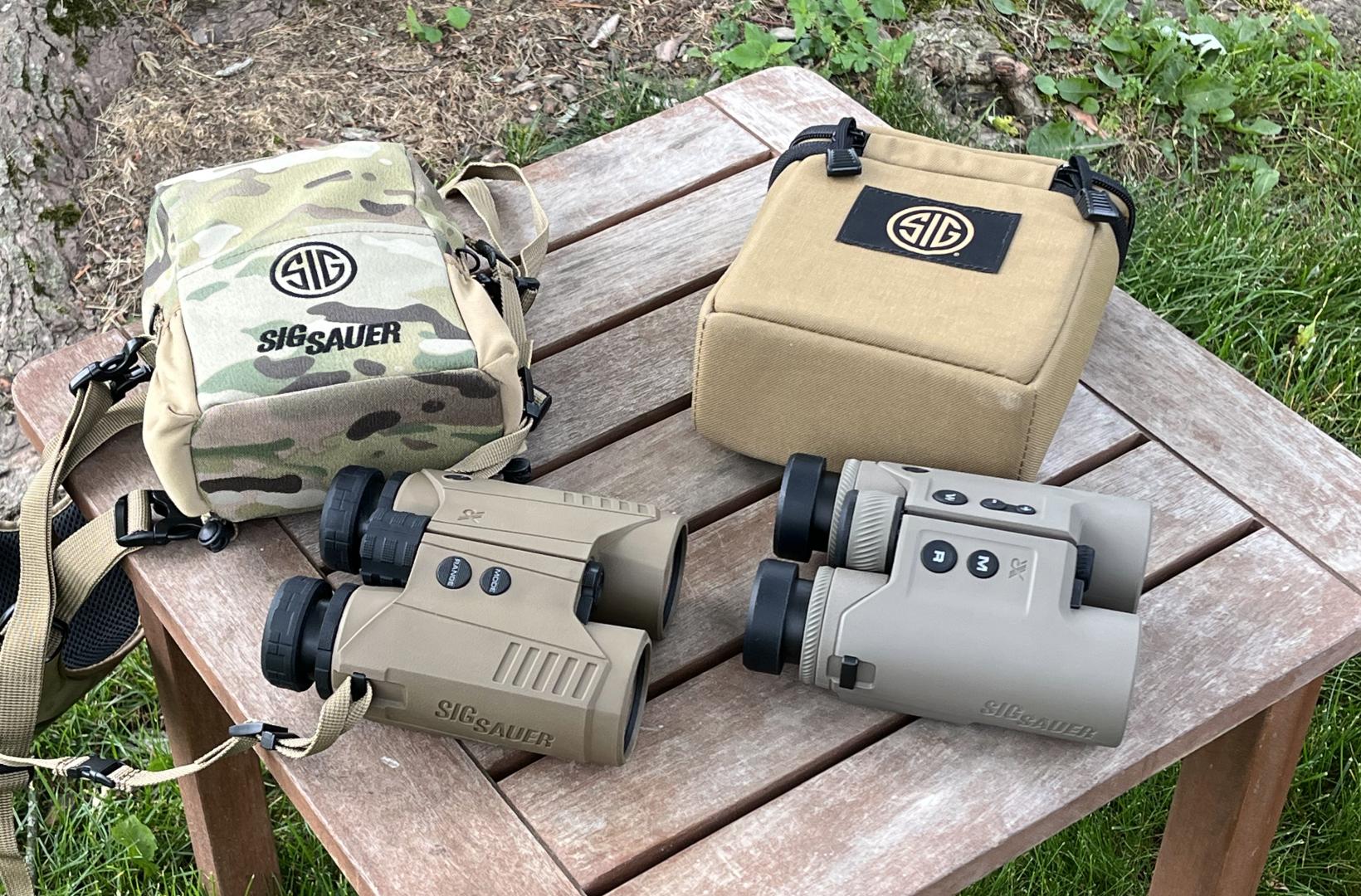 First Generation Sig Kilo 10K-ABS HD rangefinding binoculars (left) and the Generation Two units (right)