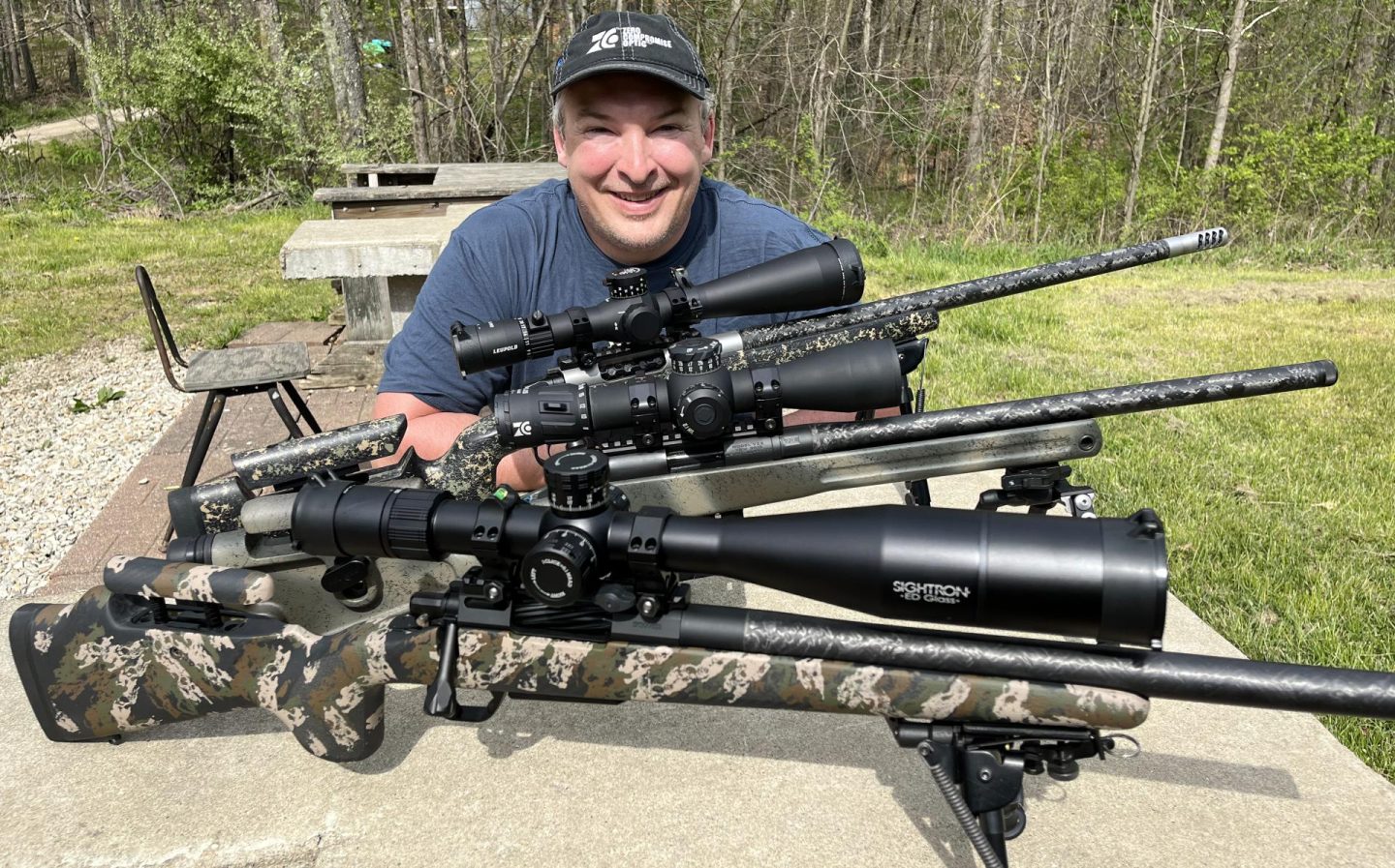 Top to bottom: PurePrecision Crux 6.5CM, Vudoo V-22 .22lr, and PurePrecision SKLTN 350L. All with Proof Carbon Fiber Barrels.