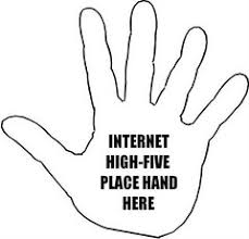 Image result for internet high five place hand here