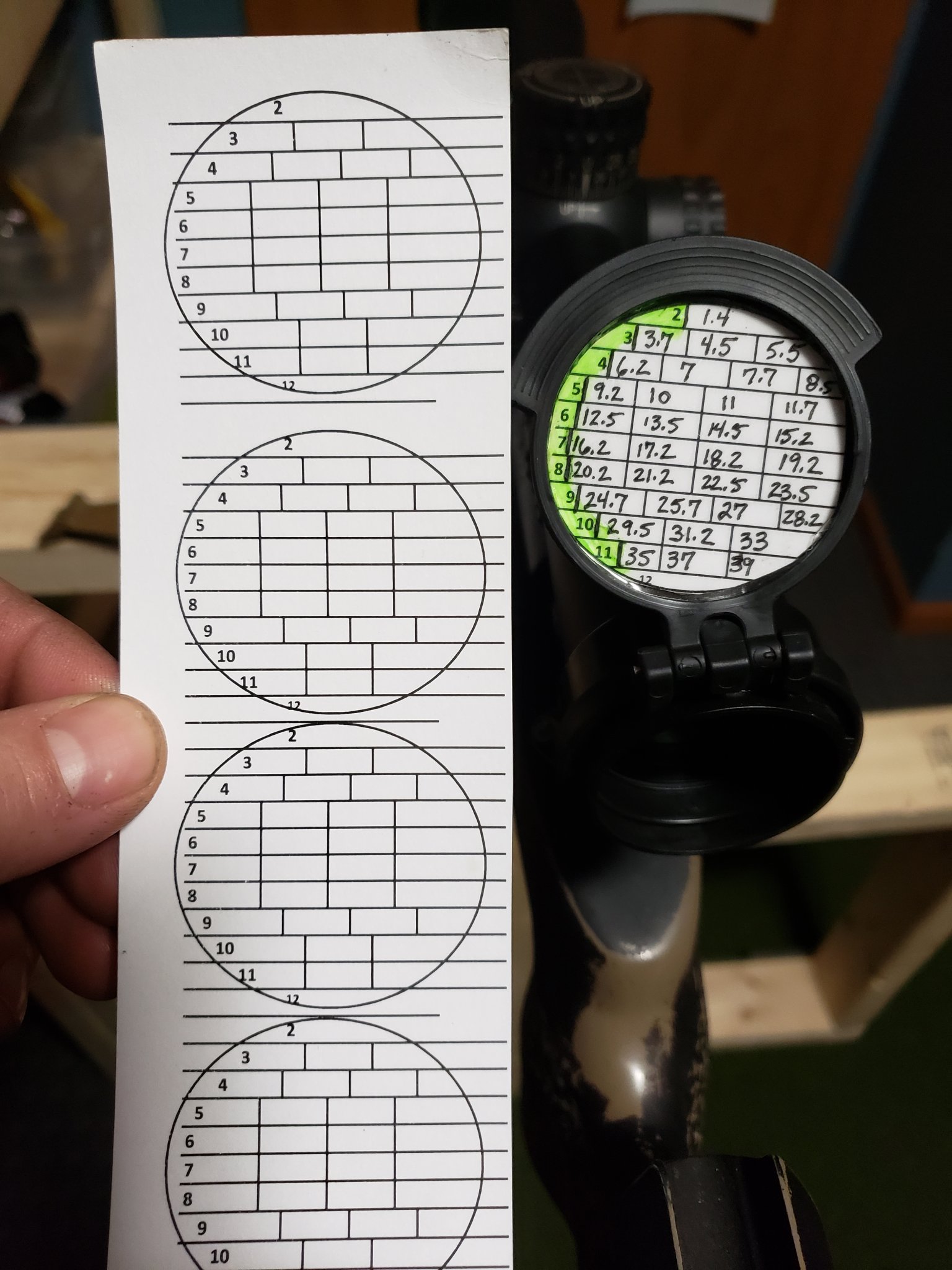 Printable Scope Dope Card