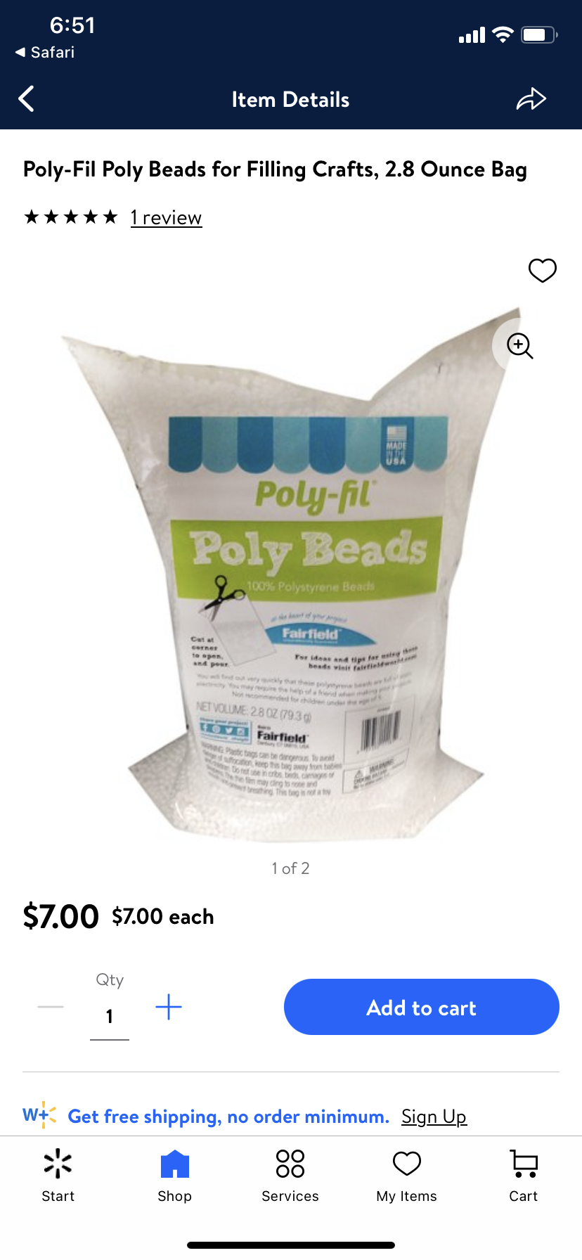 Poly-Fil Biggie Bean Bag and Craft Filler, 16 oz., 1 Each