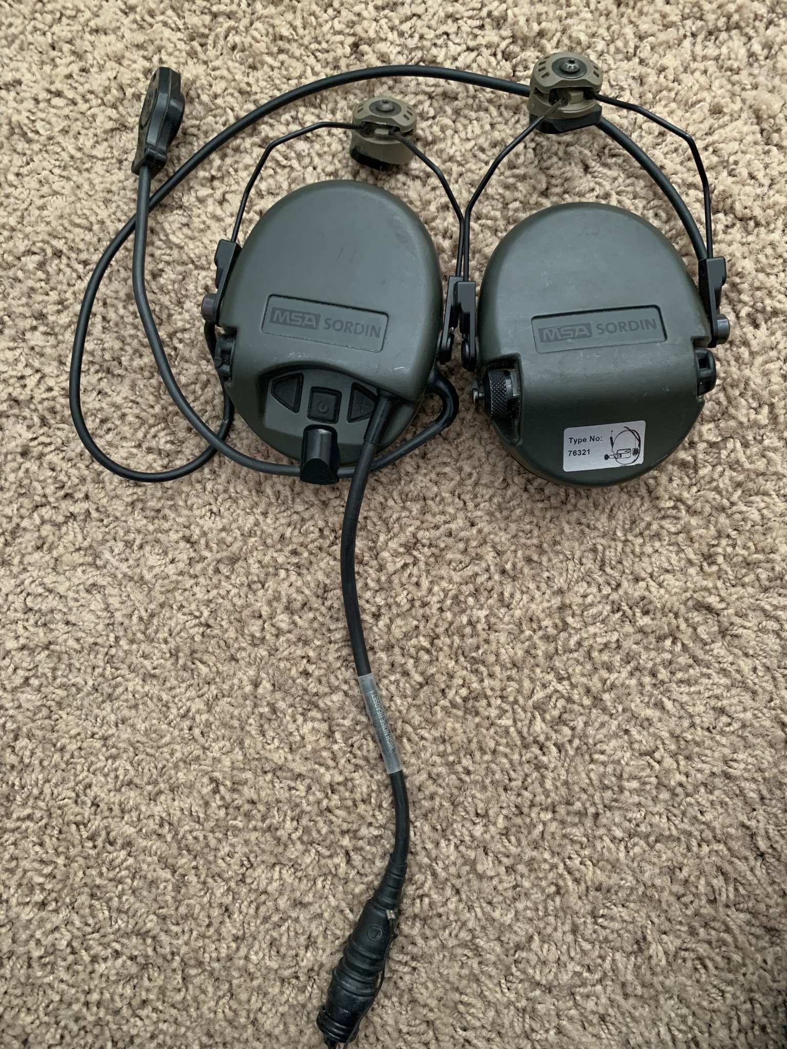 MSA SORDIN 76321 Radio Headset W/Mic, Tactical Military Comms