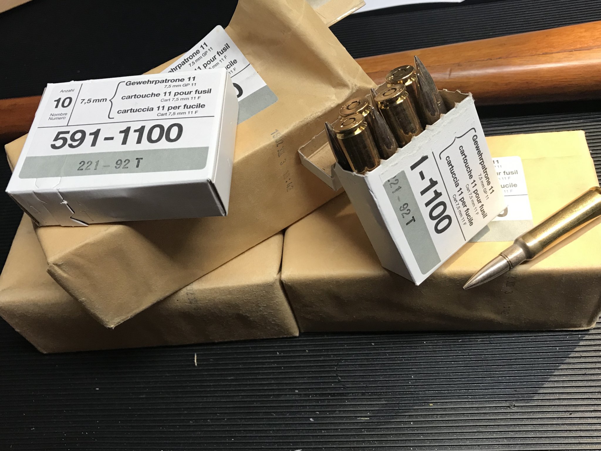 RUAG 7.5x55mm Swiss, Boxer Unprimed Brass Cartridge Cases