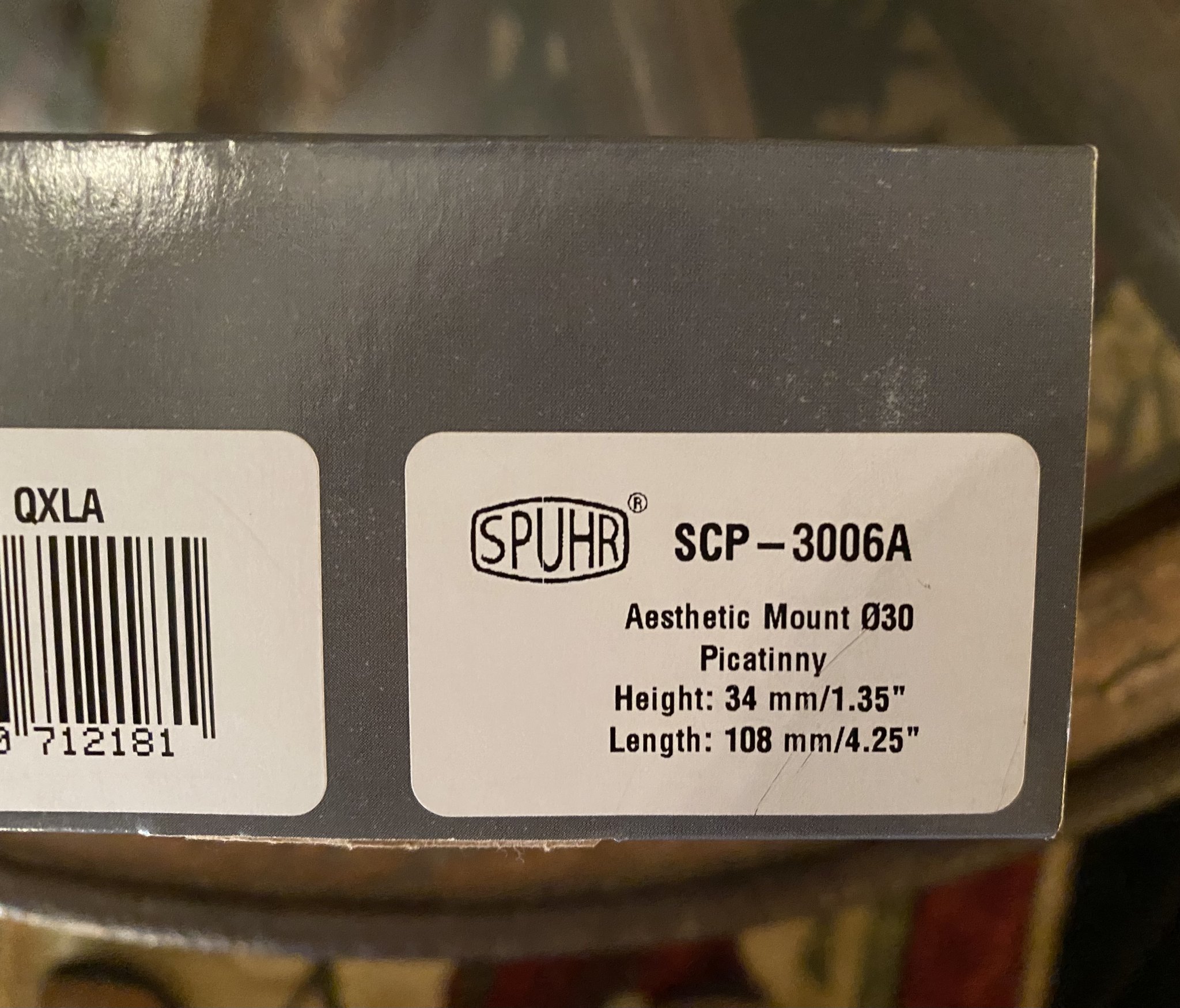 Spuhr SCP-3000A: Picatinny Aesthetic Mount - 30mm, H/1, 0 MOA