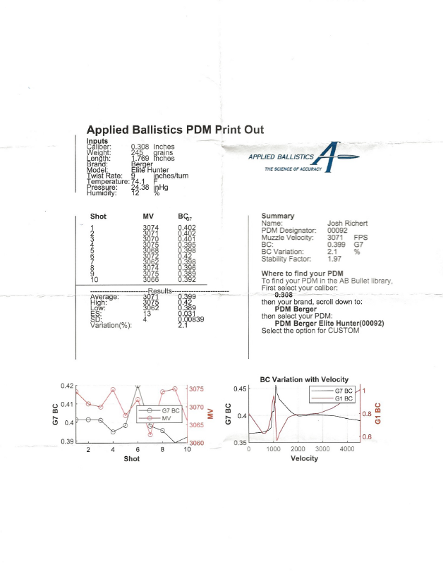 Applied Ballistics > PDM > BC > Question