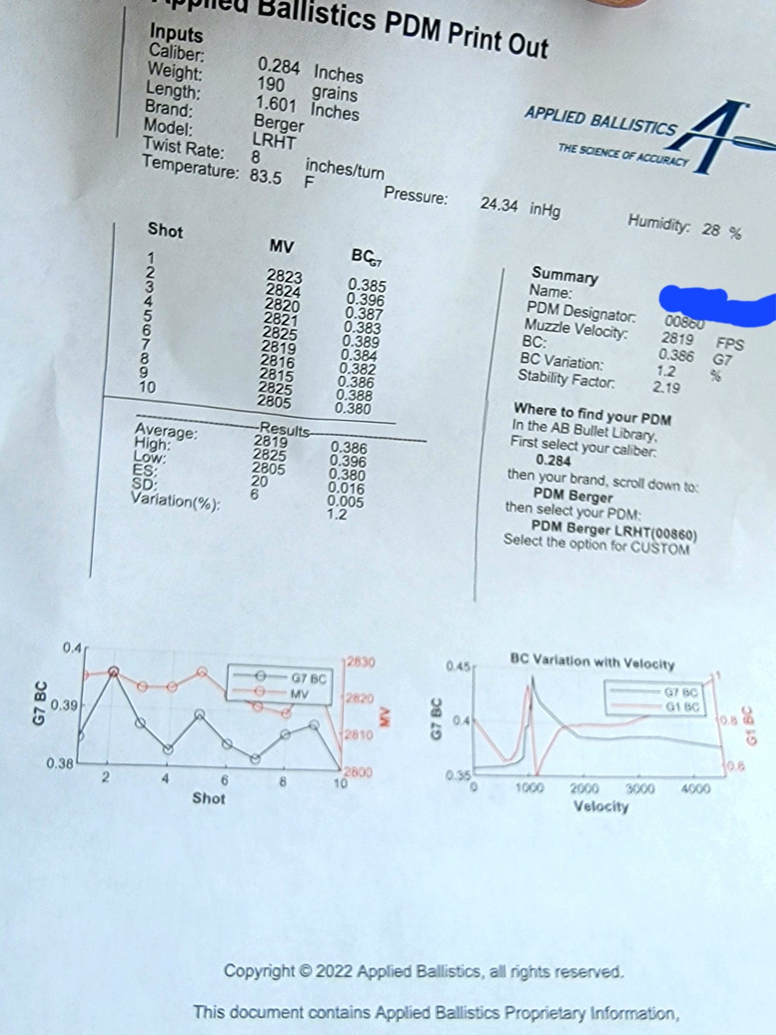 Applied Ballistics > PDM > BC > Question