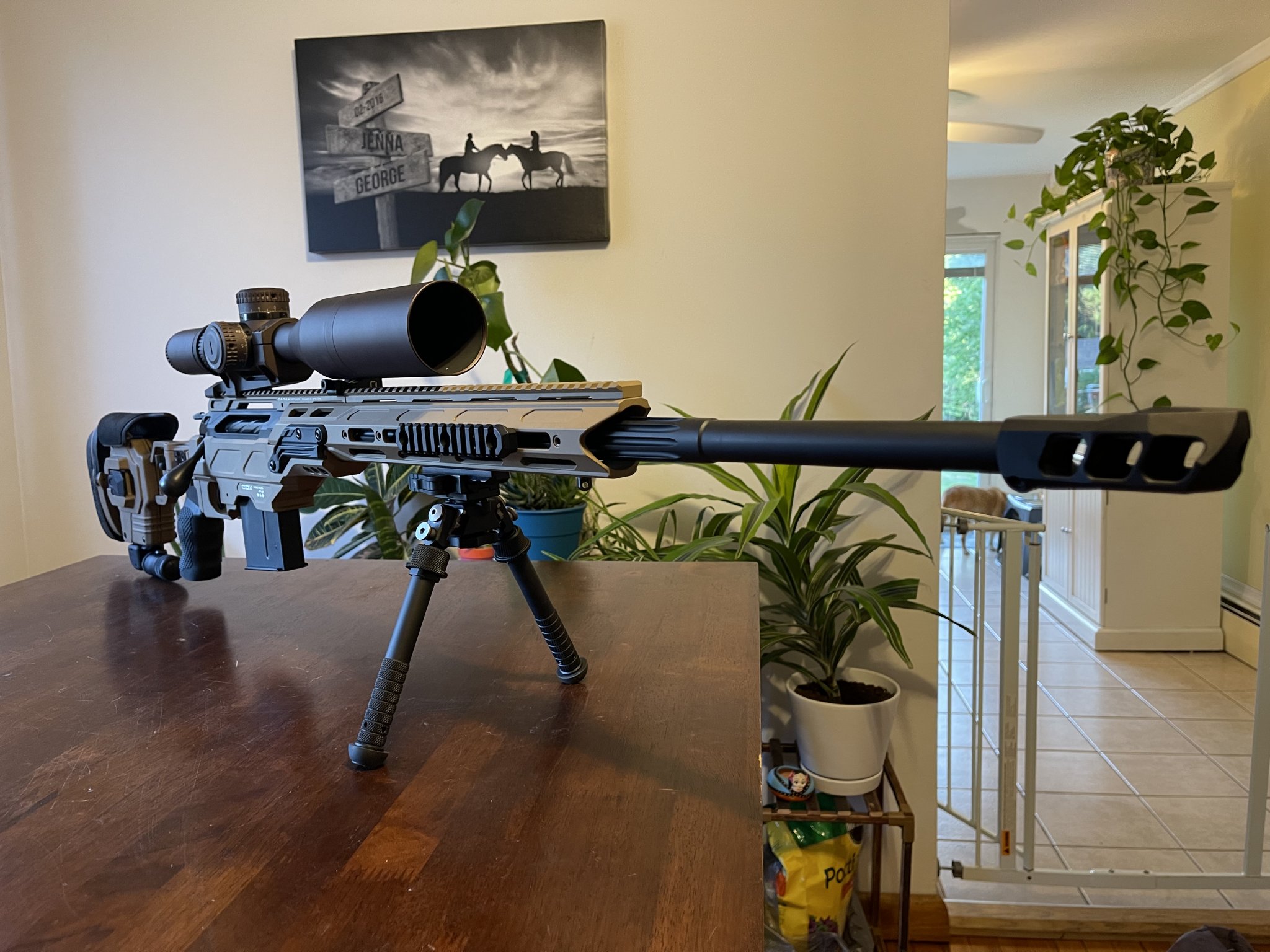 USED Cadex Defense CDX-30 GUARDIAN Rifle - 6.5 Creedmoor, 26, 1-8 Twist,  Hybrid Shadow Stealth, DX2 Trigger, Oversized Cross Hatch Bolt Knob, 10rds,  Skeleton Buttstock, 20 MOA Rail, With MX1 Muzzle Brake.