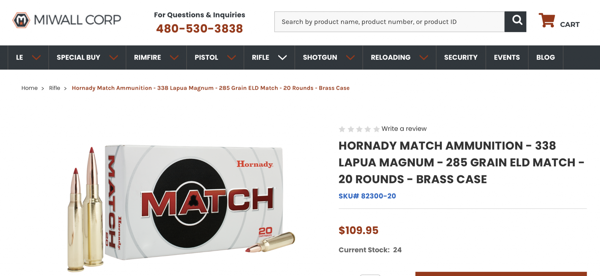 Hornady Match Ammunition - 338 Lapua Magnum - 285 Grain ELD Match - 20 Rounds - Brass Case 202...png