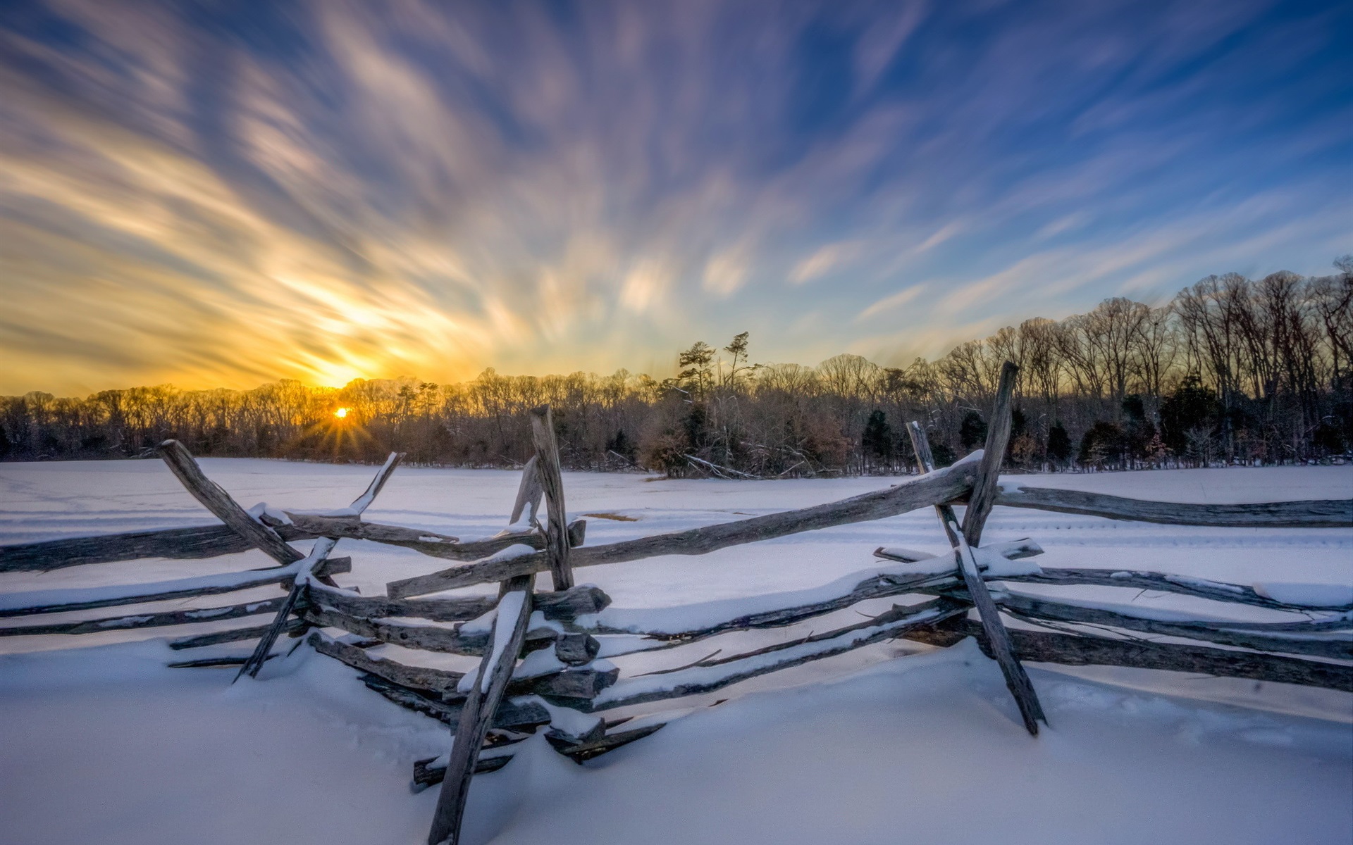 winter-morning-snow-fence-trees-sunrise-1080P-wallpaper.jpg